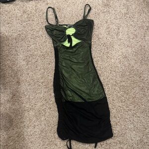 Elegant Green and Black Dress
